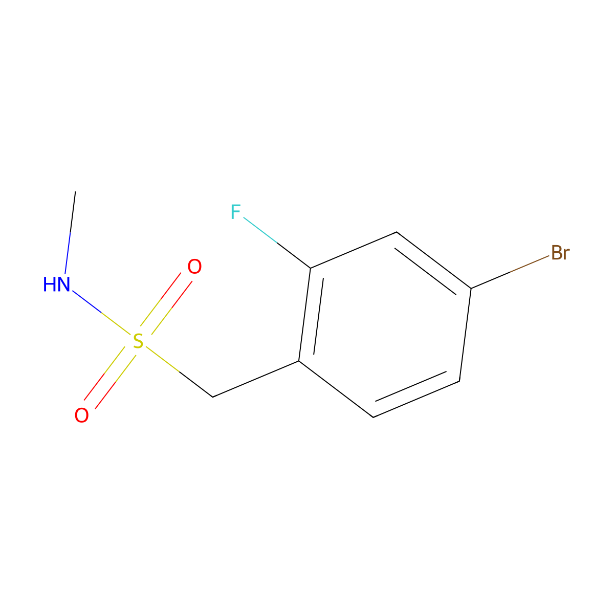 1-(4-bromo-2-fluorophenyl)-N-methylmethanesulfonamide molecular structure, CAS 1263275-07-5