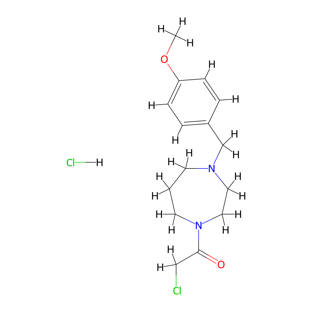2-Chloro-1-{4-[(4-methoxyphenyl)methyl]-1,4-diazepan-1-yl}ethan-1-one hydrochloride molecular structure, CAS 1263275-14-4