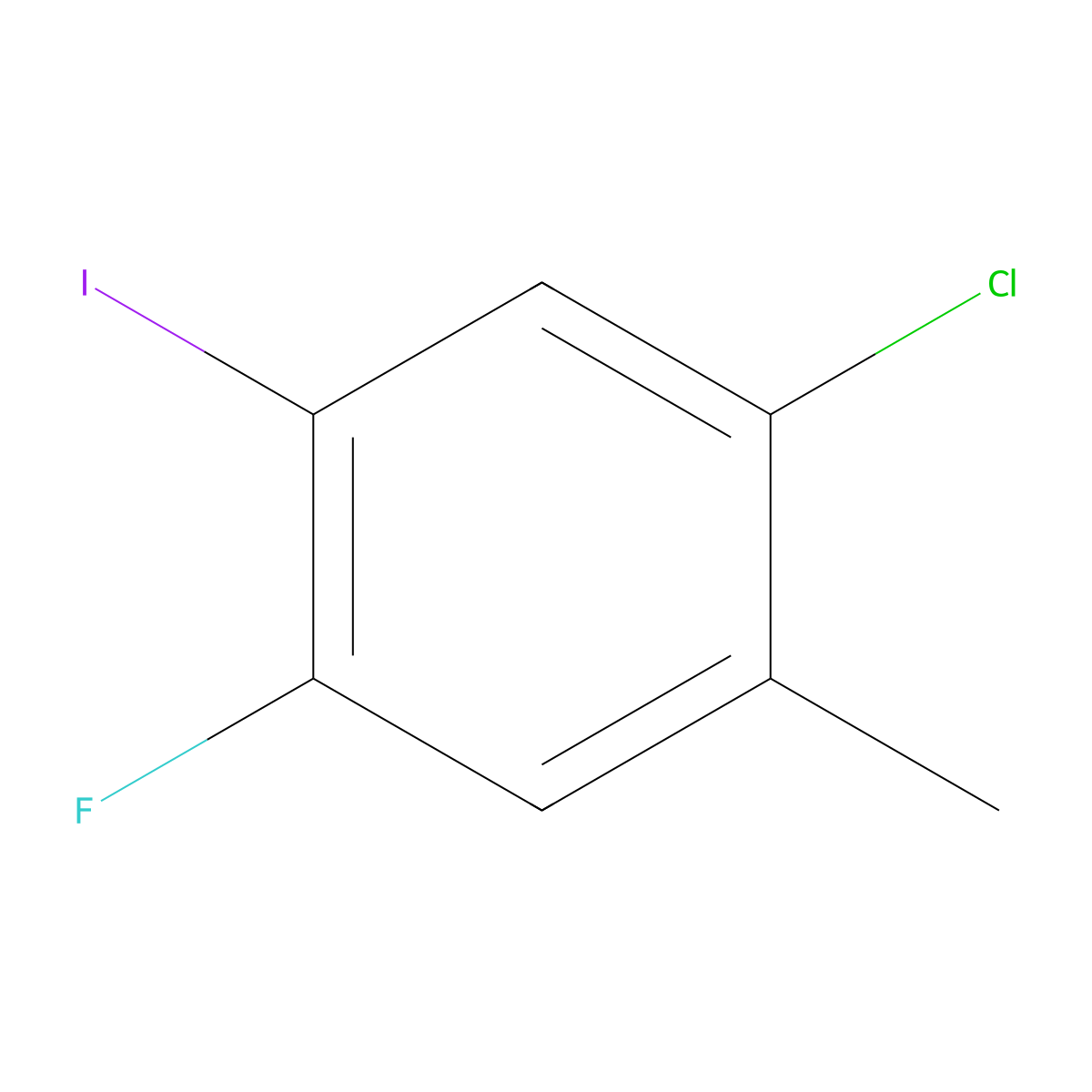 1-Chloro-4-fluoro-5-iodo-2-methylbenzene molecular structure, CAS 1263275-80-4