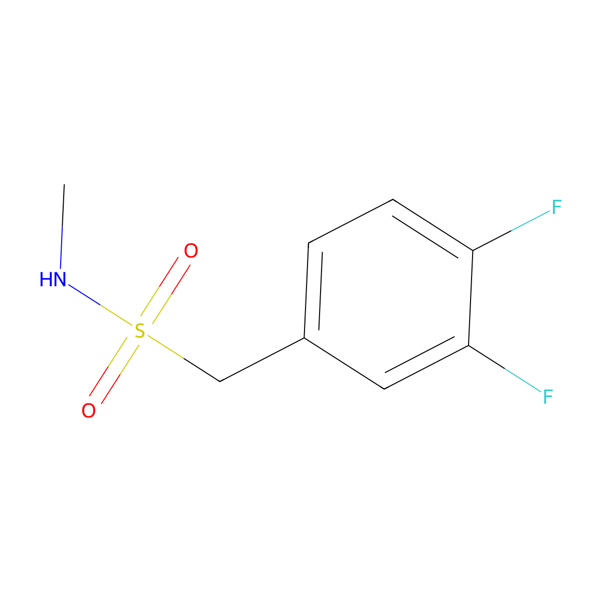 1-(3,4-Difluorophenyl)-N-methylmethanesulfonamide molecular structure, CAS 1263276-04-5
