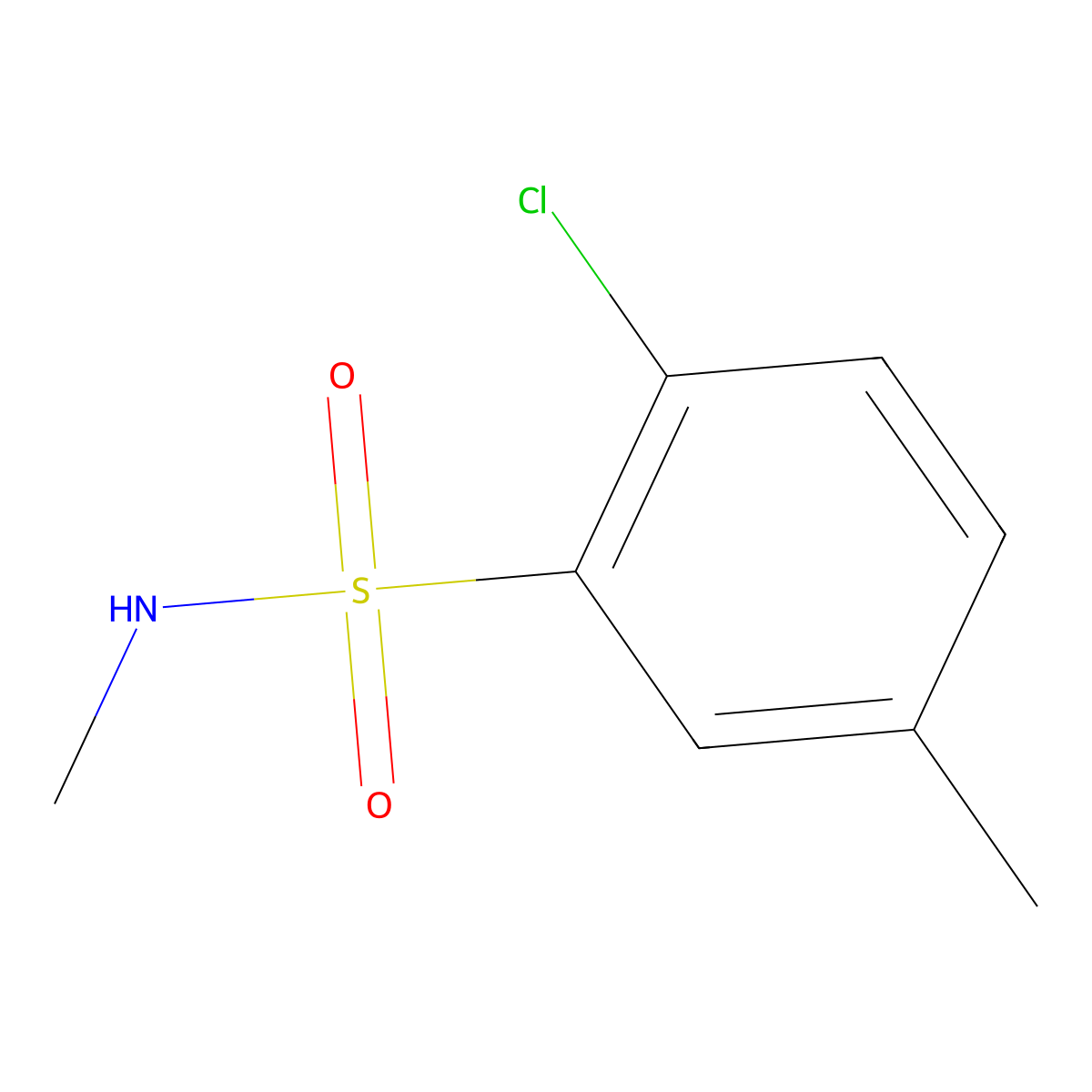 2-Chloro-N,5-dimethylbenzene-1-sulfonamide molecular structure, CAS 1263276-17-0