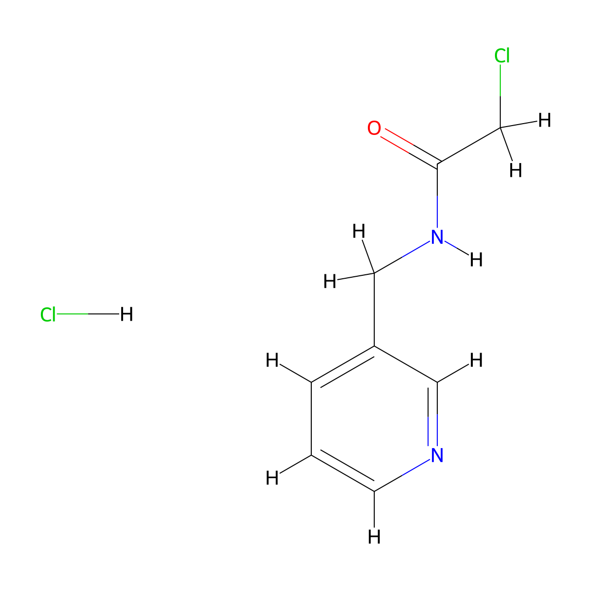 2-chloro-N-((pyridin-3-yl)methyl)acetamide hydrochloride molecular structure, CAS 1263276-30-7