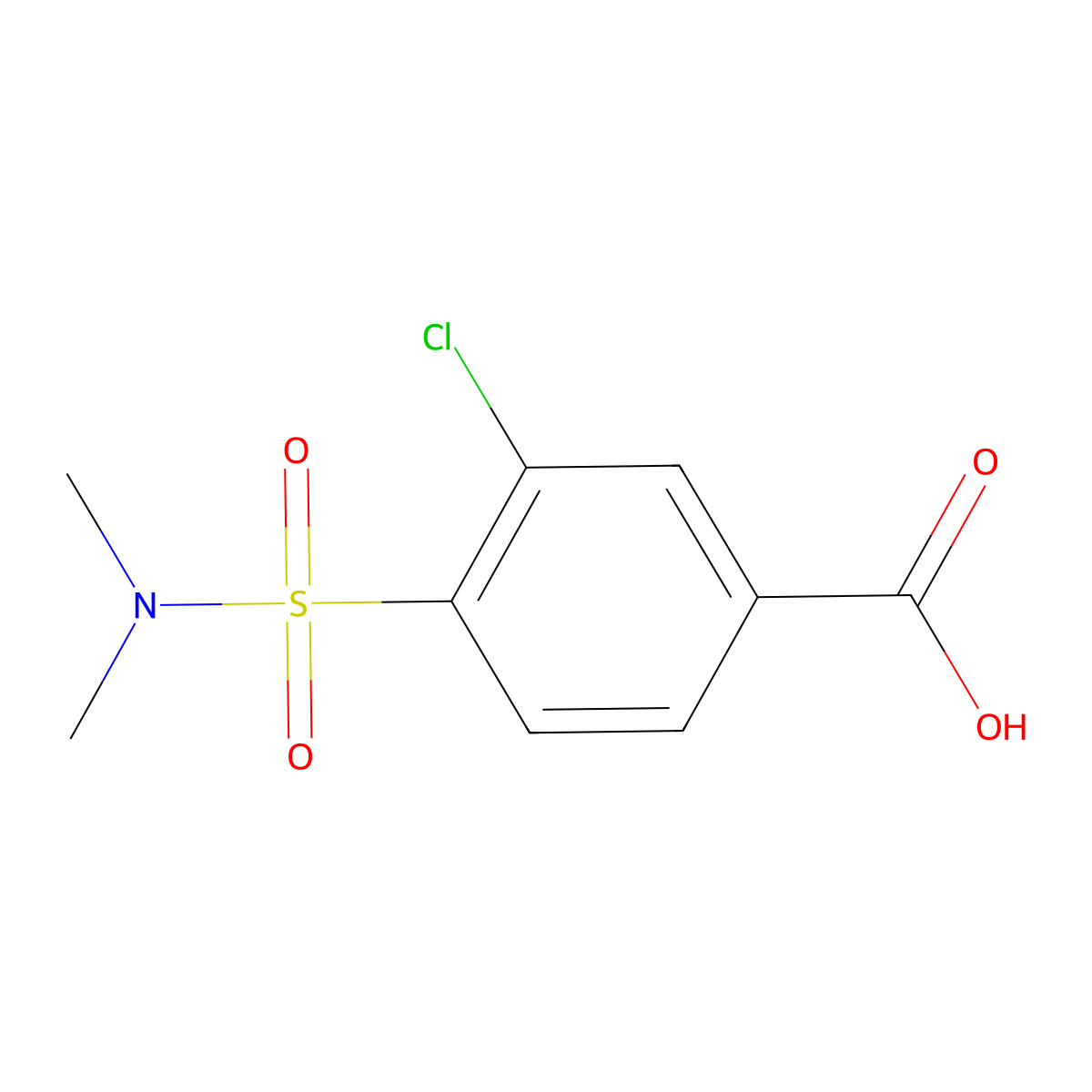 3-Chloro-4-(dimethylsulfamoyl)benzoic acid molecular structure, CAS 1263276-33-0