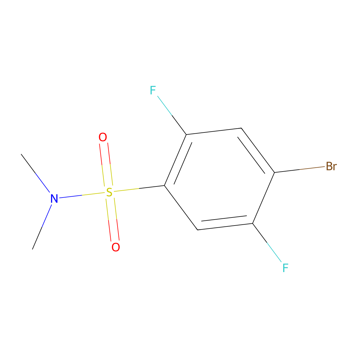 4-bromo-2,5-difluoro-N,N-dimethylbenzenesulfonamide molecular structure, CAS 1263276-53-4