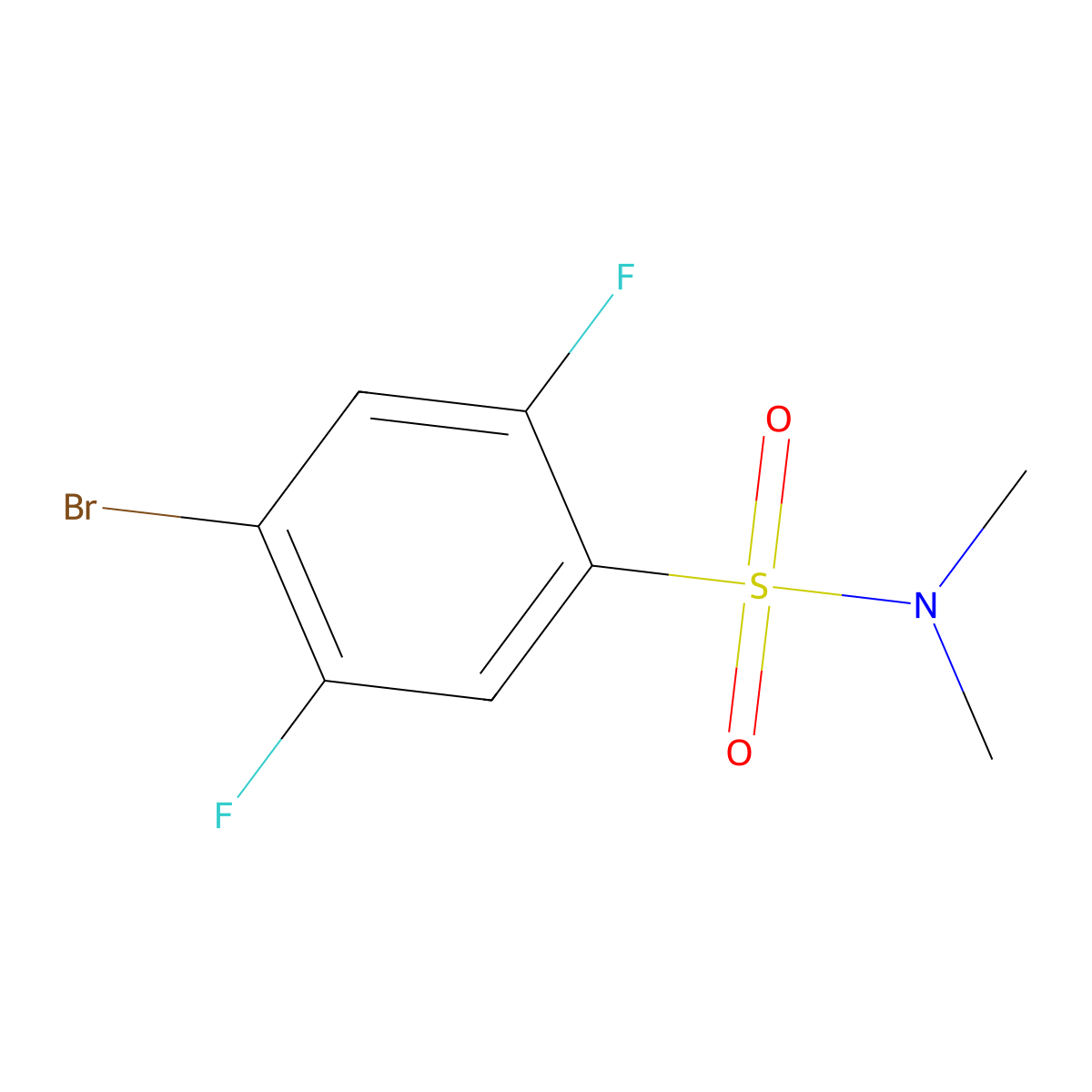 4-bromo-2,5-difluoro-N,N-dimethylbenzenesulfonamide molecular structure, CAS 1263276-53-4