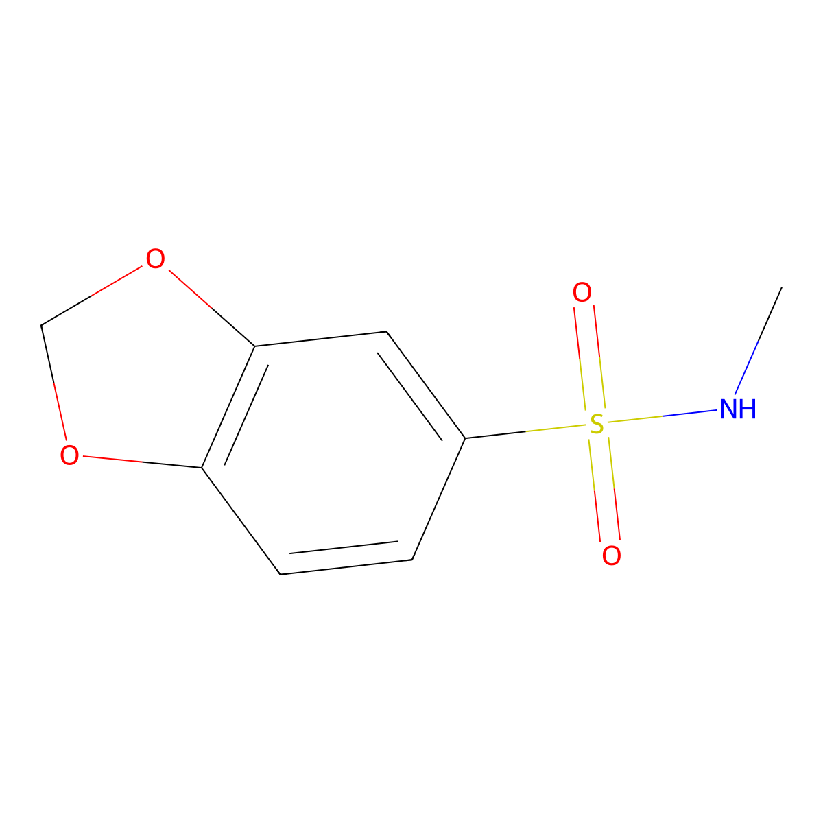 N-methyl-1,3-dioxaindane-5-sulfonamide molecular structure, CAS 1263276-68-1