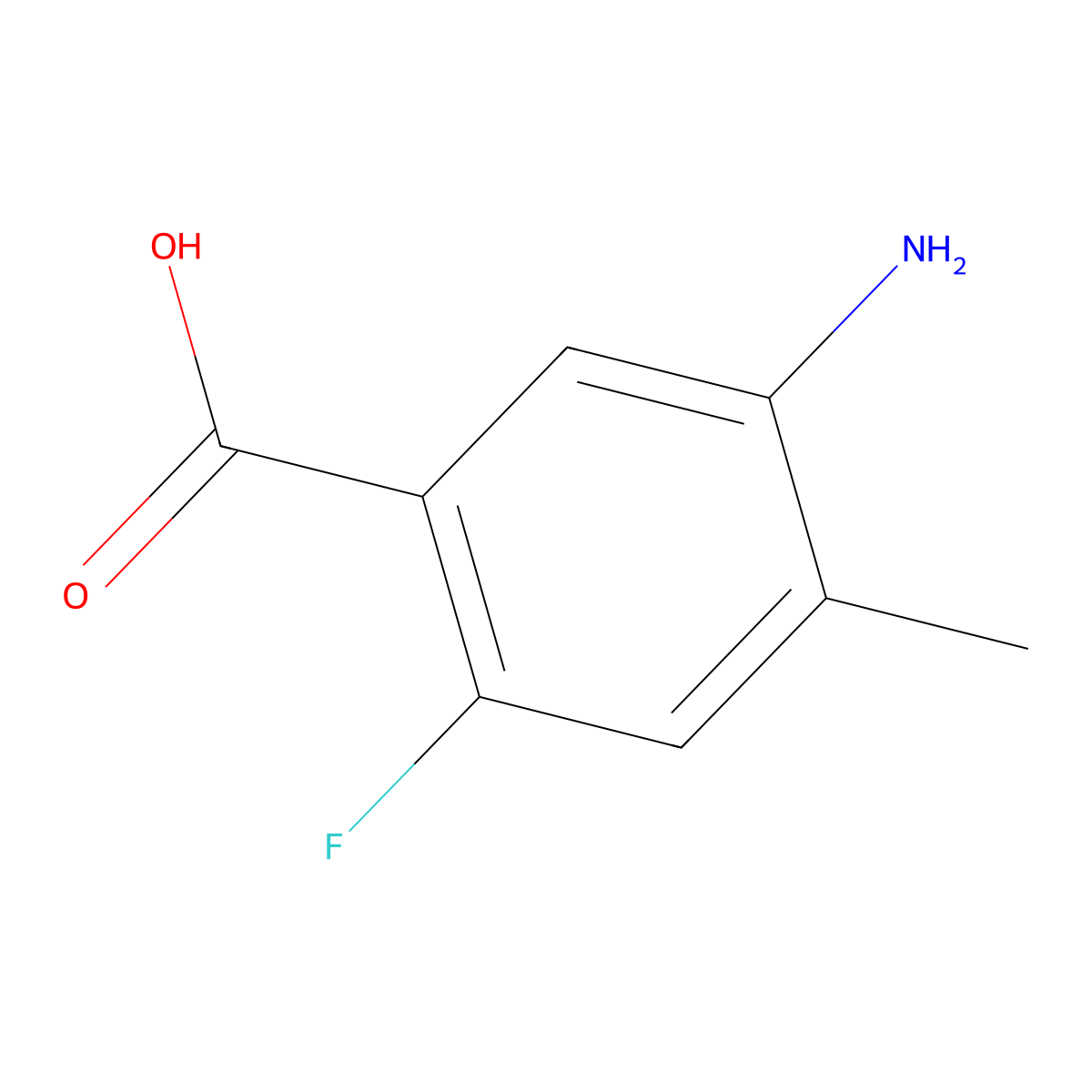 5-Amino-2-fluoro-4-methylbenzoic Acid molecular structure, CAS 1263277-38-8