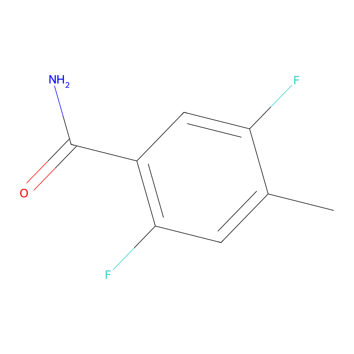 2,5-Difluoro-4-methylbenzamide molecular structure, CAS 1263277-39-9