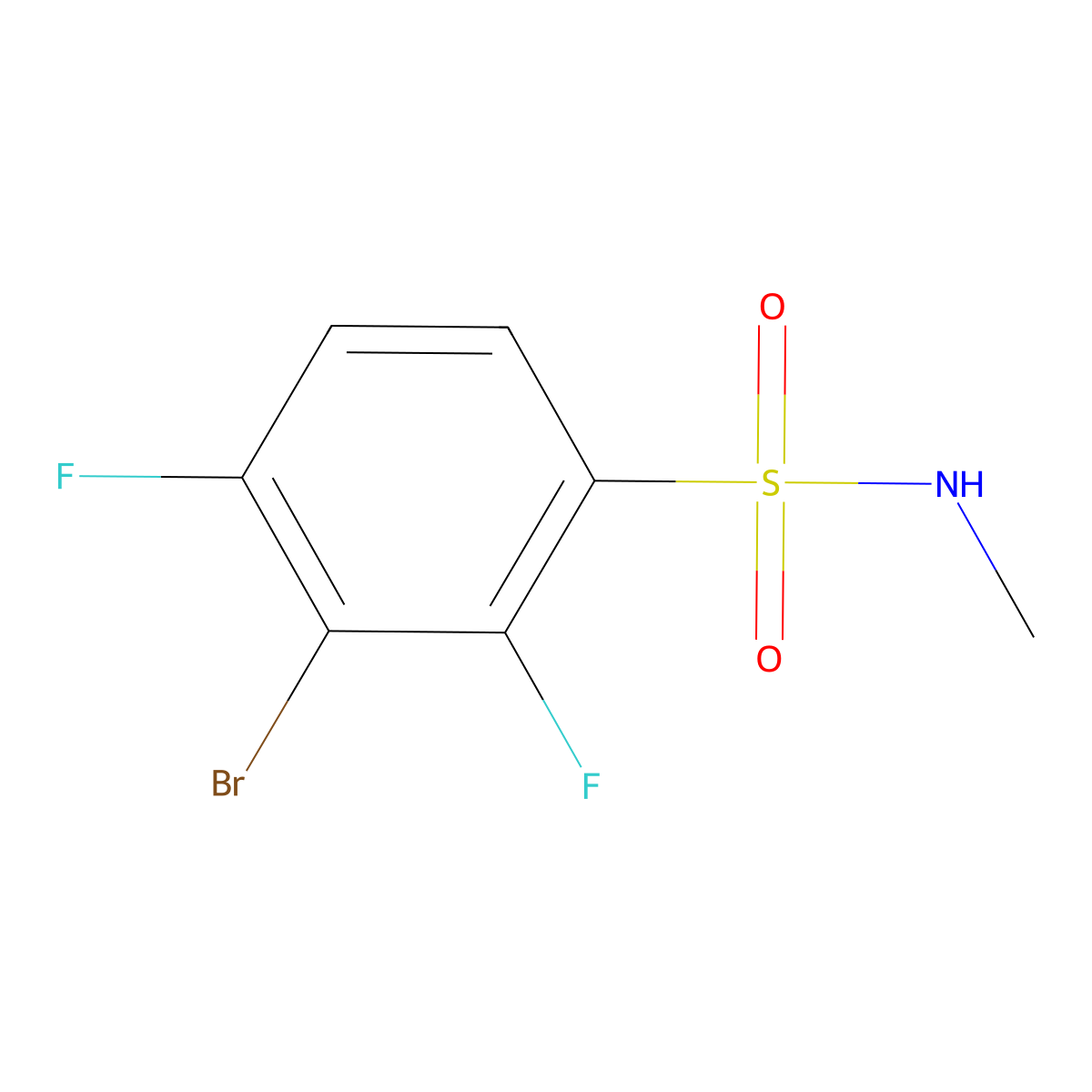 3-Bromo-2,4-difluoro-N-methylbenzene-1-sulfonamide molecular structure, CAS 1263277-62-8