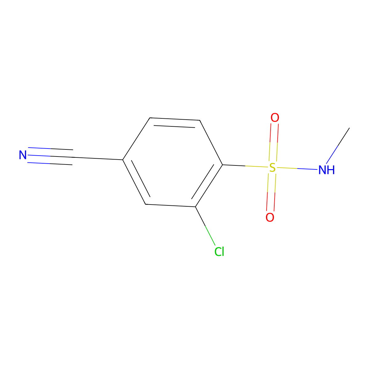 2-Chloro-4-cyano-N-methylbenzene-1-sulfonamide molecular structure, CAS 1263277-64-0
