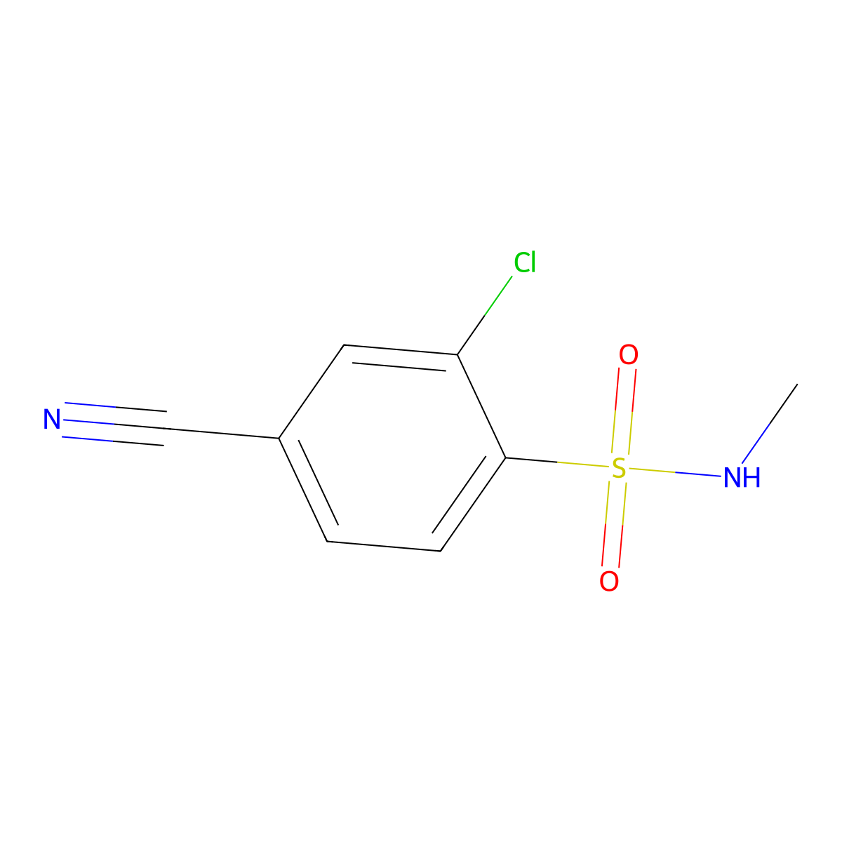 2-Chloro-4-cyano-N-methylbenzene-1-sulfonamide molecular structure, CAS 1263277-64-0