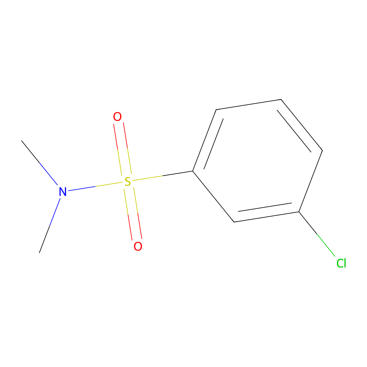 3-chloro-N,N-dimethylbenzene-1-sulfonamide molecular structure, CAS 1263277-68-4