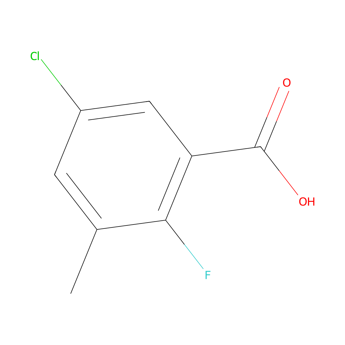 5-Chloro-2-fluoro-3-methylbenzoic acid molecular structure, CAS 1263277-77-5