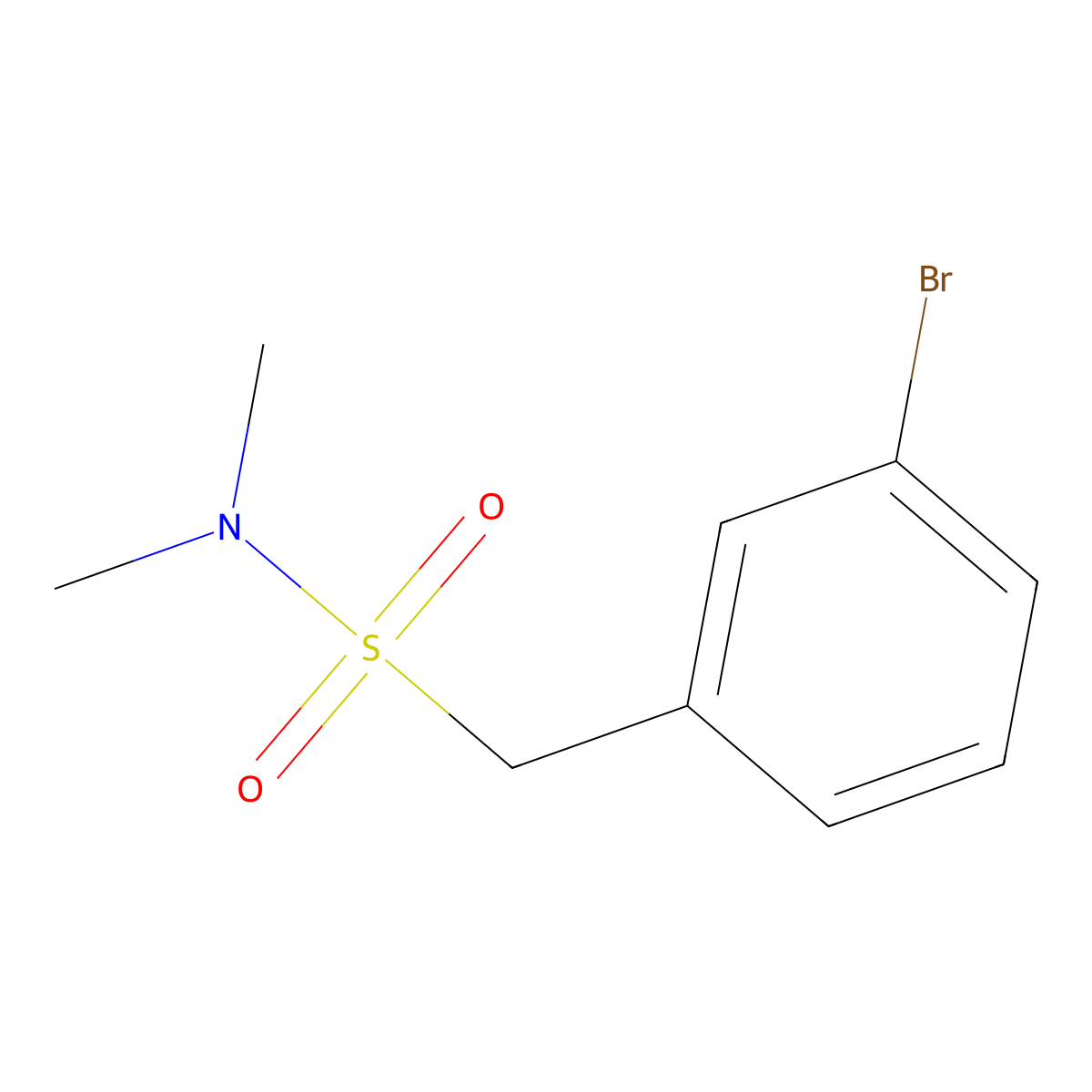 1-(3-bromophenyl)-N,N-dimethylmethanesulfonamide molecular structure, CAS 1263277-95-7