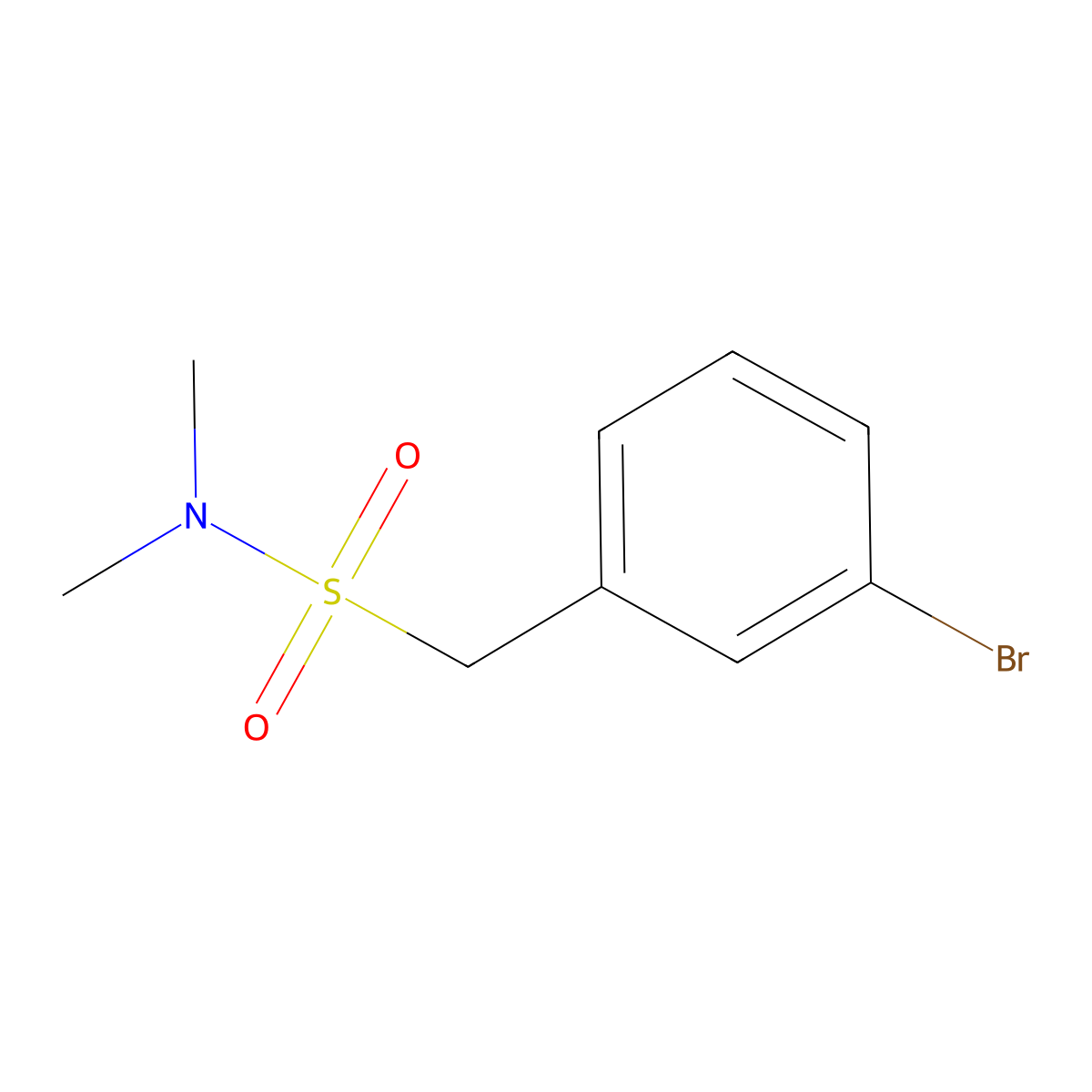 1-(3-bromophenyl)-N,N-dimethylmethanesulfonamide molecular structure, CAS 1263277-95-7