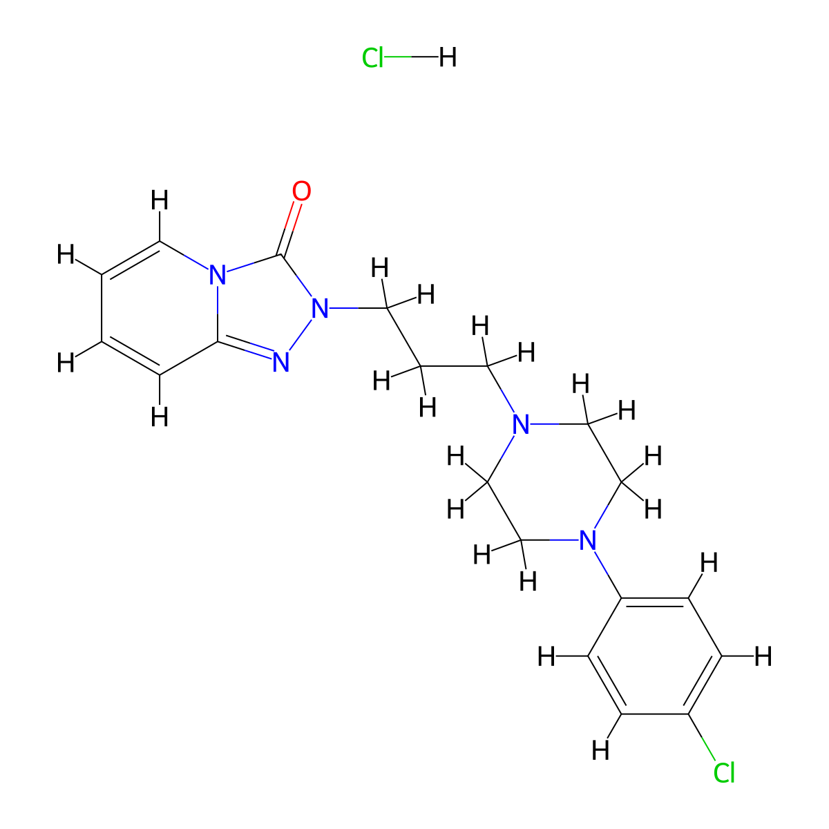 4-Chloro trazodone isomer hydrochloride molecular structure, CAS 1263278-77-8