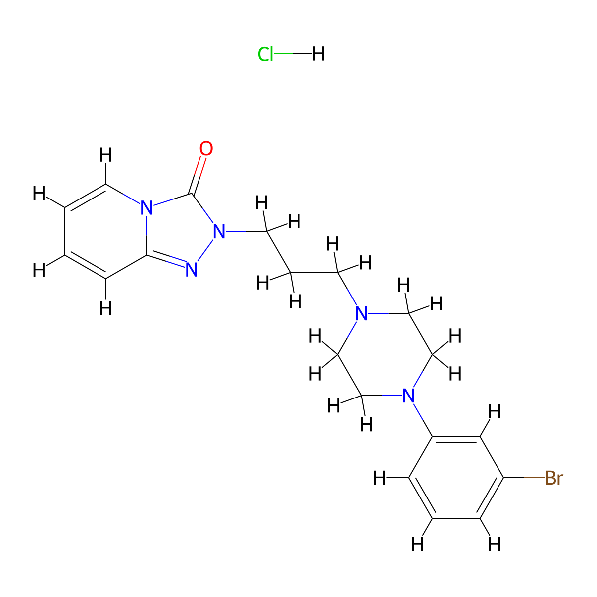 3-Dechloro-3-bromo trazodone hydrochloride molecular structure, CAS 1263278-80-3