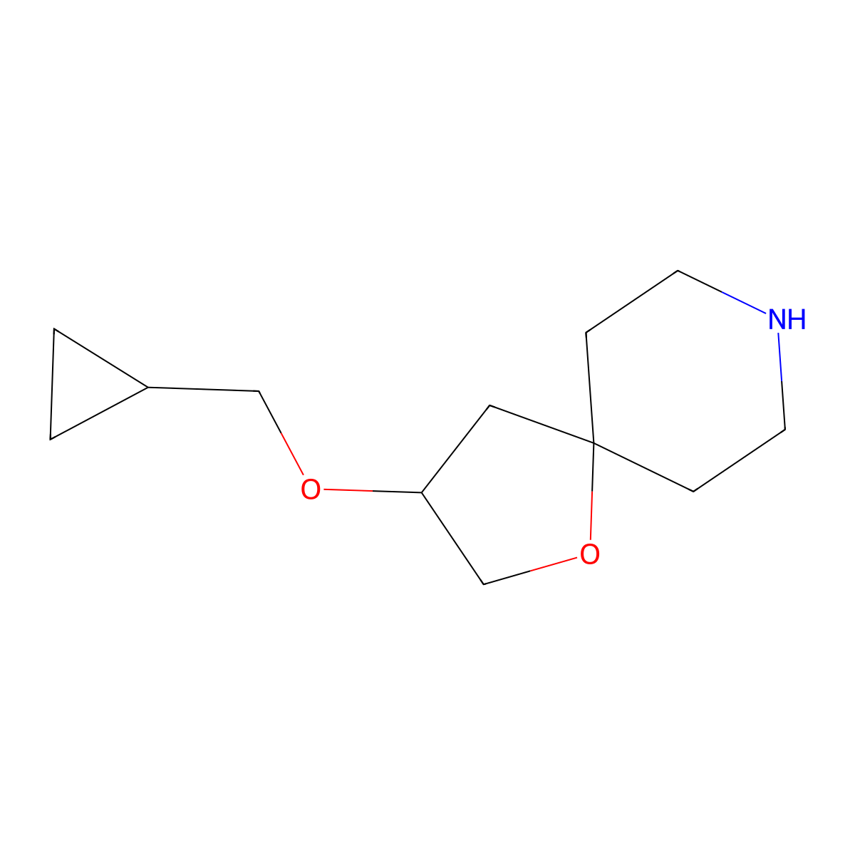 3-(Cyclopropylmethoxy)-1-oxa-8-azaspiro[4.5]decane molecular structure, CAS 1263279-28-2