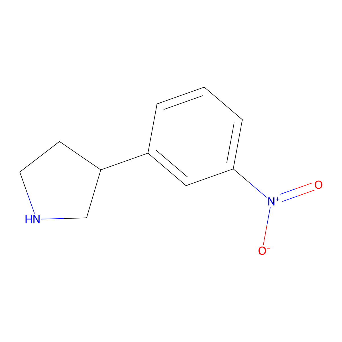 3-(3-Nitrophenyl)pyrrolidine molecular structure, CAS 1263279-39-5