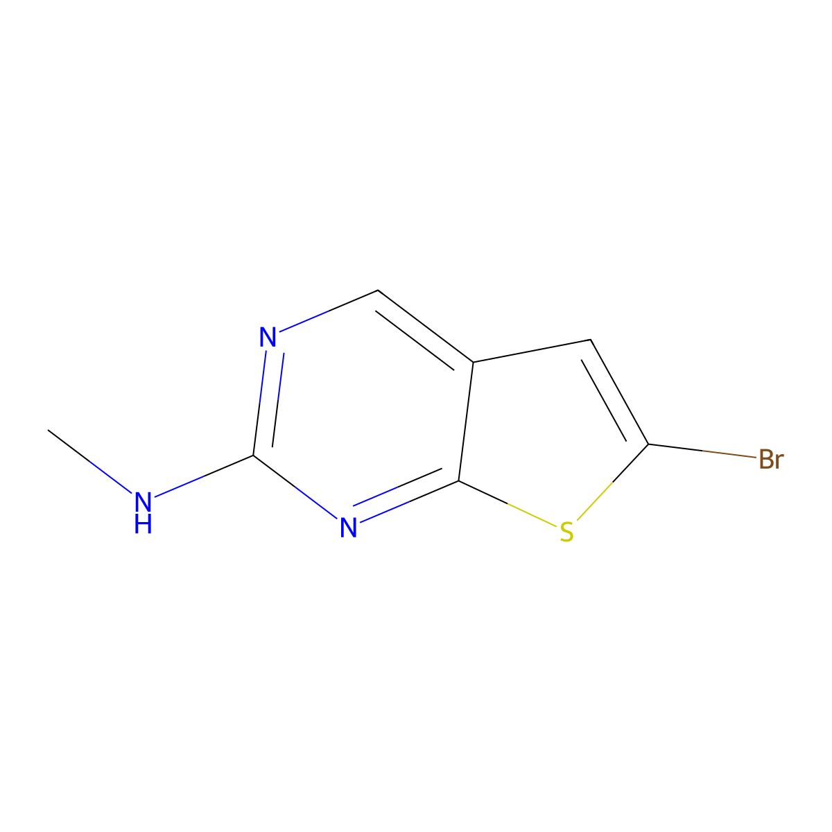 6-bromo-N-methylthieno[2,3-d]pyrimidin-2-amine molecular structure, CAS 1263279-43-1