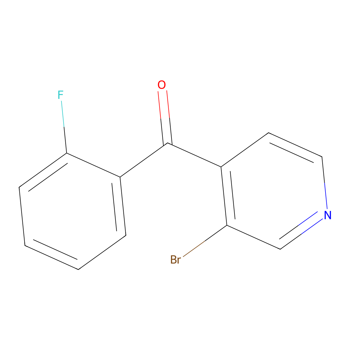 Methanone, (3-bromo-4-pyridinyl)(2-fluorophenyl)- molecular structure, CAS 1263279-48-6