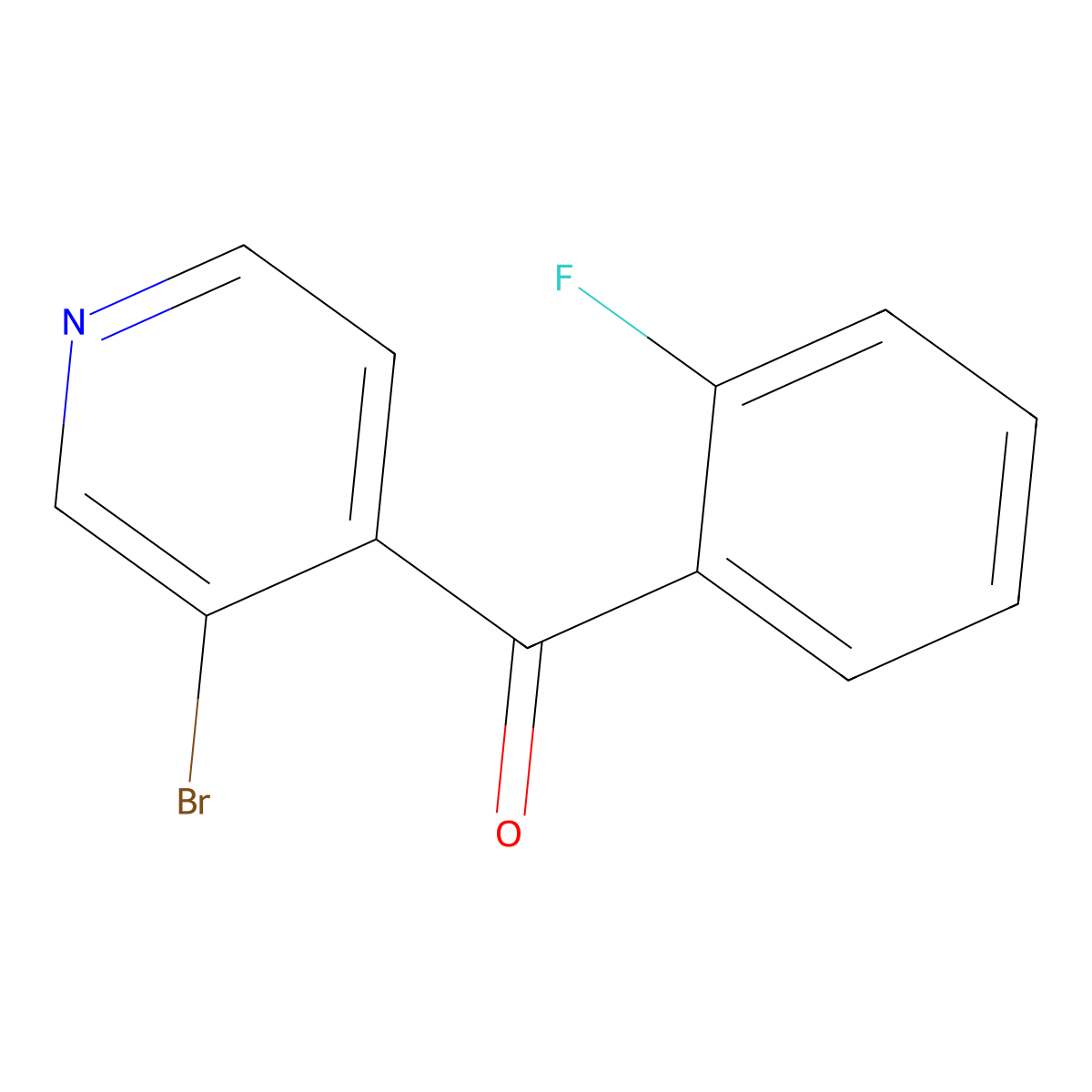Methanone, (3-bromo-4-pyridinyl)(2-fluorophenyl)- molecular structure, CAS 1263279-48-6