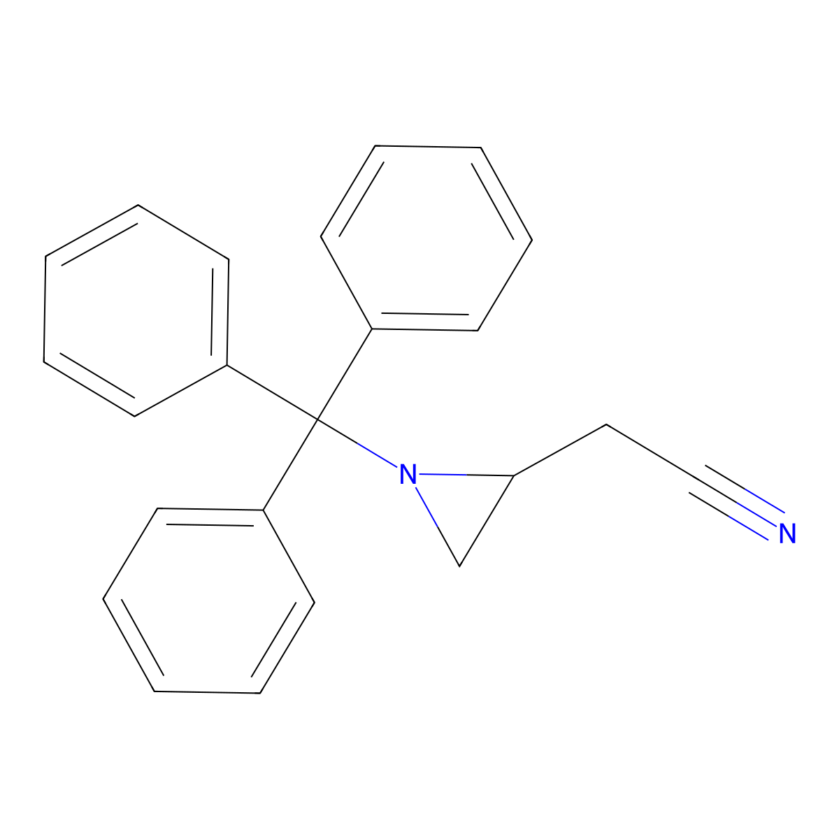 2-(1-Tritylaziridin-2-yl)acetonitrile molecular structure, CAS 1263279-81-7