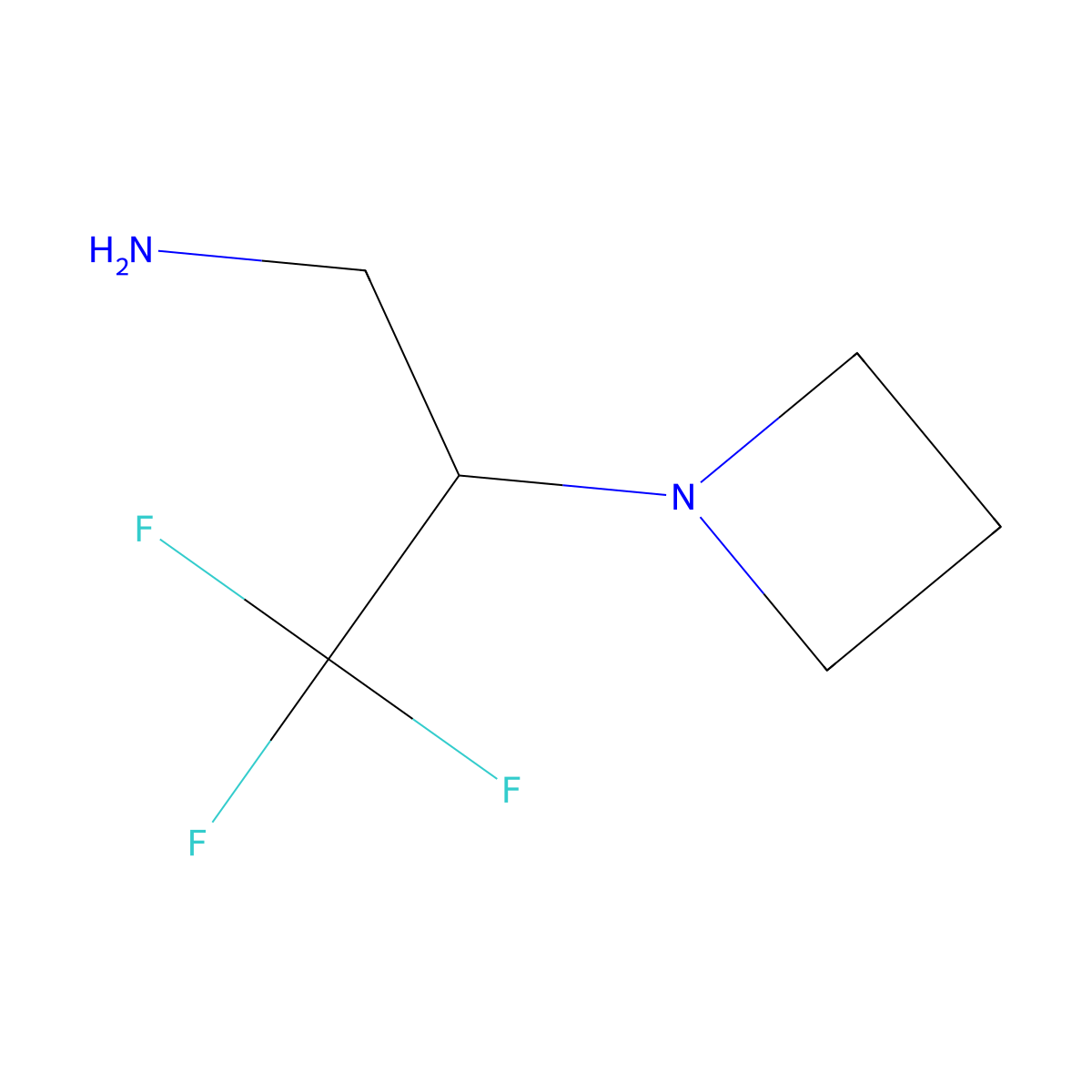 2-(Azetidin-1-yl)-3,3,3-trifluoropropan-1-amine molecular structure, CAS 1263279-91-9