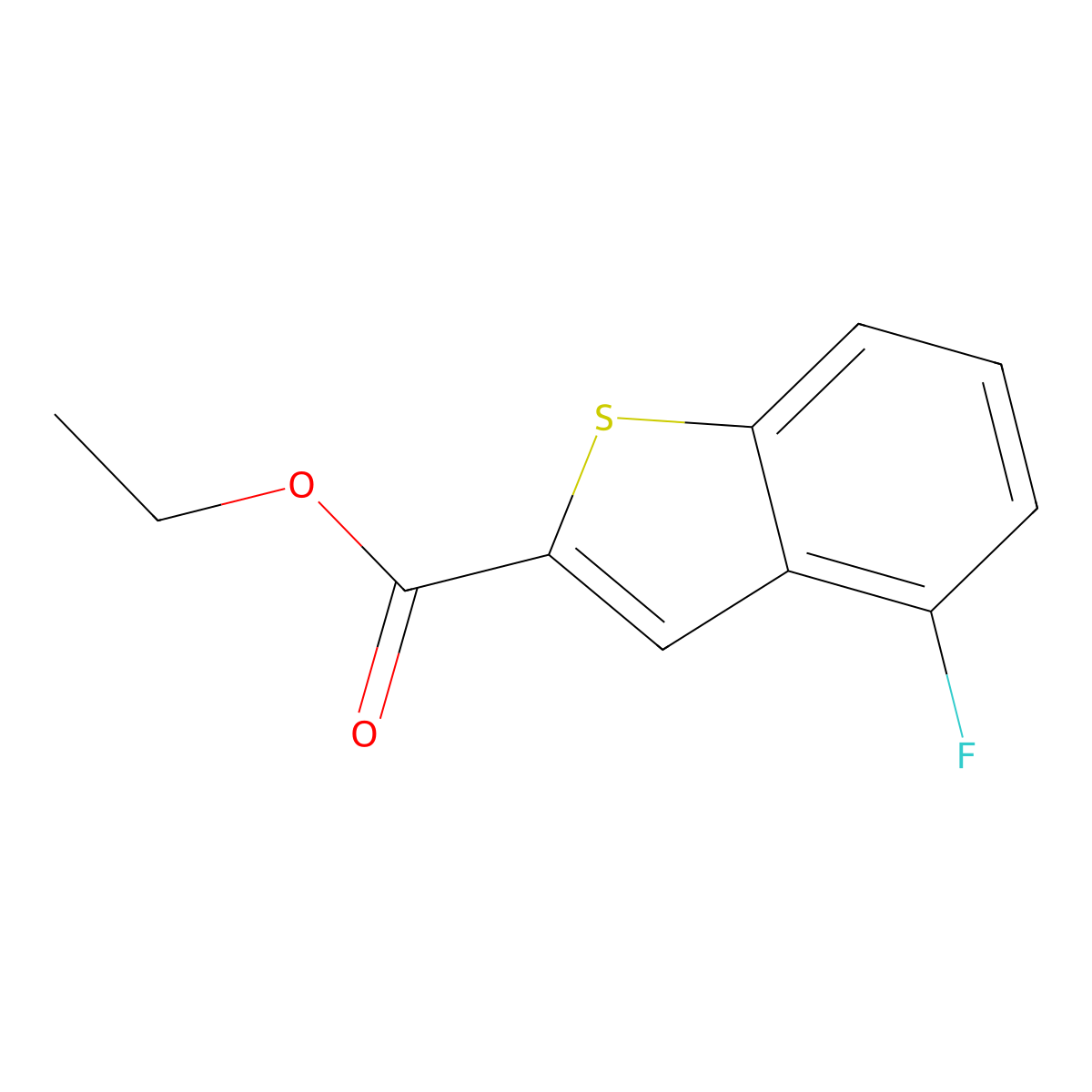 Ethyl 4-fluorobenzo[b]thiophene-2-carboxylate molecular structure, CAS 1263280-02-9