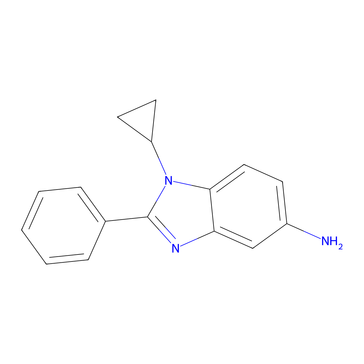 1-Cyclopropyl-2-phenyl-1H-benzo[d]imidazol-5-amine molecular structure, CAS 1263280-04-1