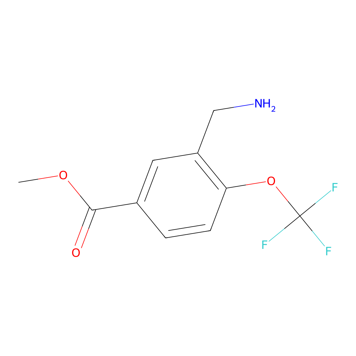 Methyl 3-(aminomethyl)-4-(trifluoromethoxy)benzoate molecular structure, CAS 1263280-11-0