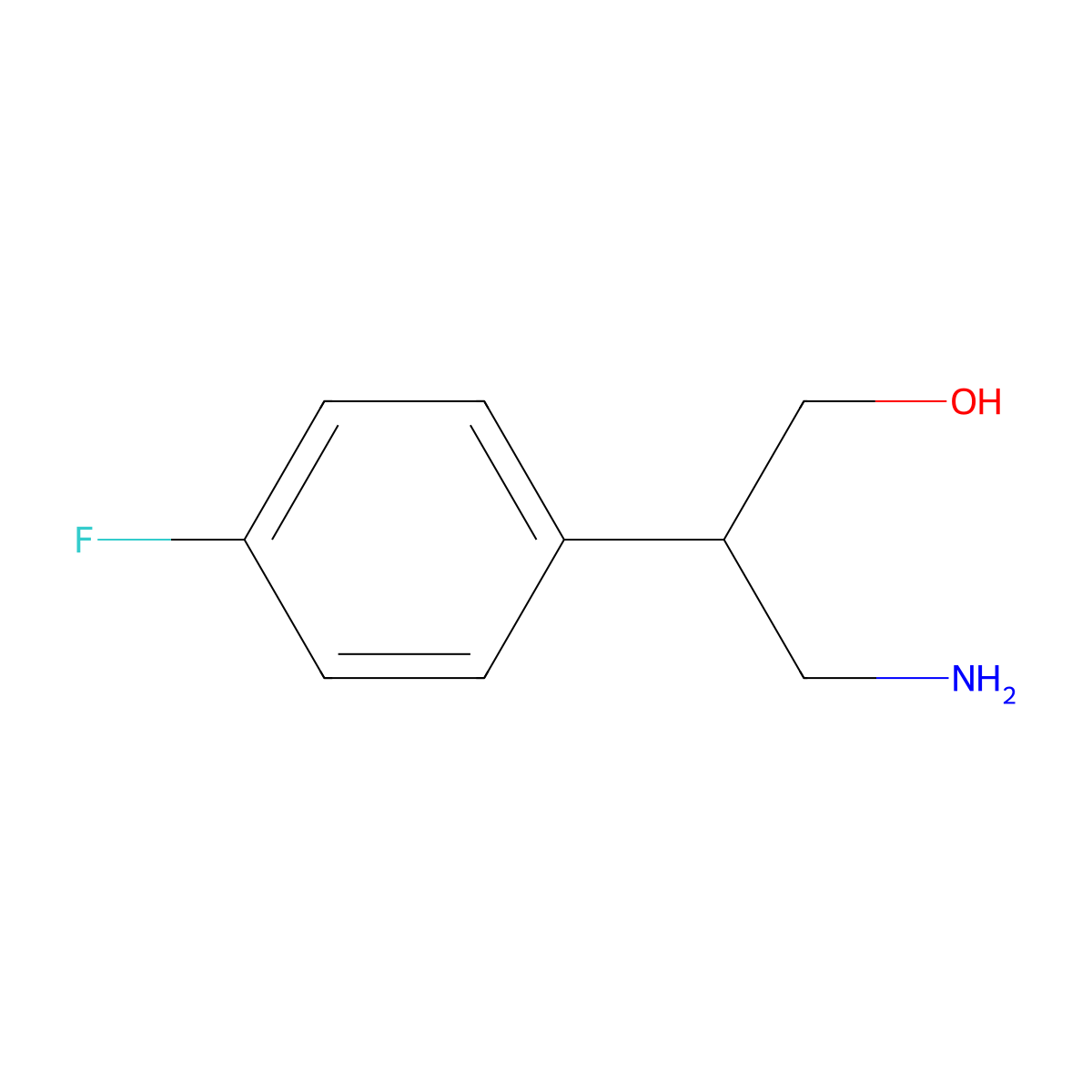 (S)-3-Amino-2-(4-fluoro-phenyl)-propan-1-ol molecular structure, CAS 1263280-17-6