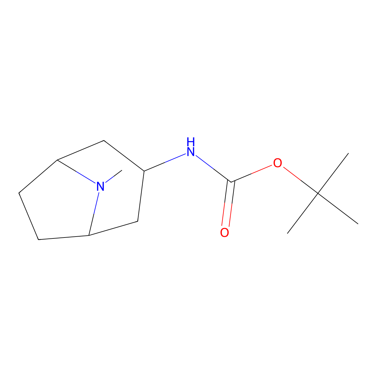 Tert-butyl (8-methyl-8-azabicyclo[3.2.1]octan-3-yl)carbamate molecular structure, CAS 1263280-21-2
