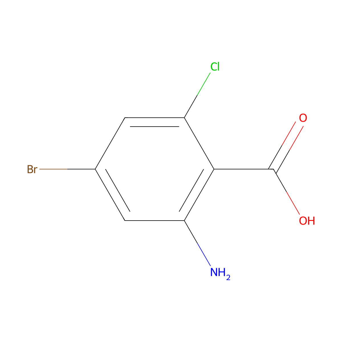 2-Amino-4-bromo-6-chlorobenzoic acid molecular structure, CAS 1263280-51-8