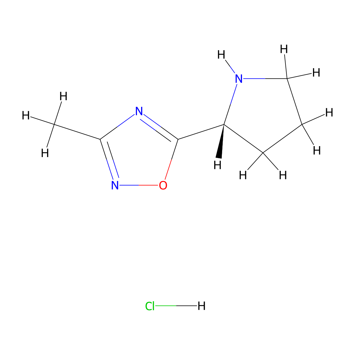 3-Methyl-5-(2-pyrrolidinyl)-1,2,4-oxadiazole hydrochloride molecular structure, CAS 1263280-70-1