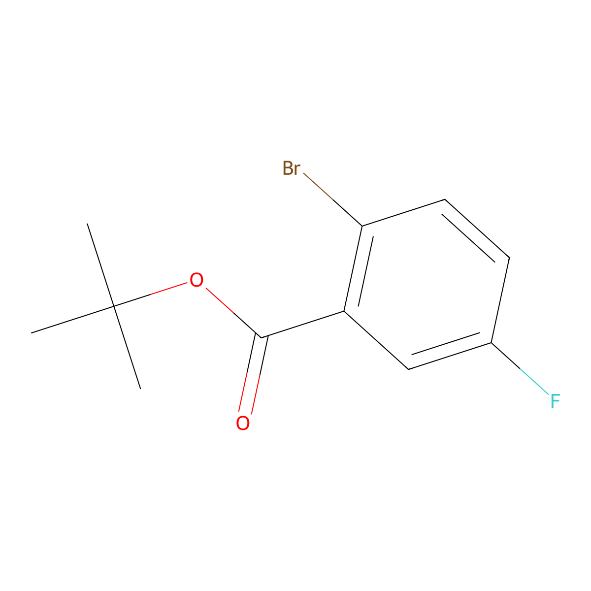 Tert-butyl 2-bromo-5-fluorobenzoate molecular structure, CAS 1263281-14-6