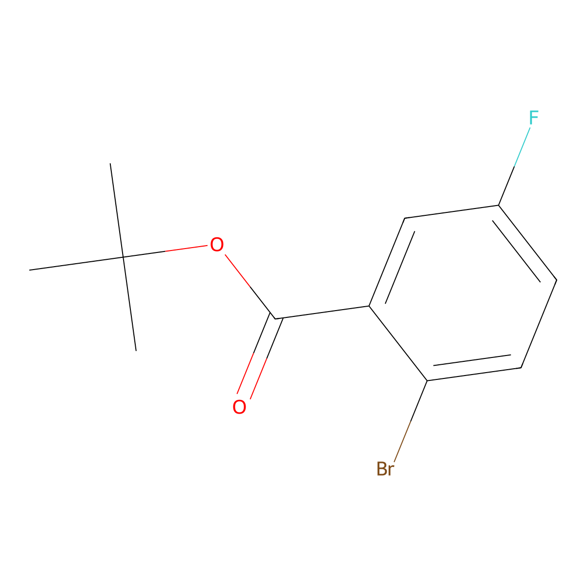 Tert-butyl 2-bromo-5-fluorobenzoate molecular structure, CAS 1263281-14-6