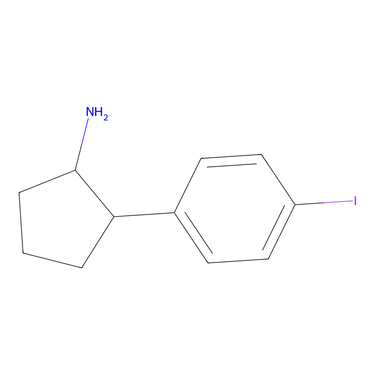 (1S,2S)-2-(4-iodophenyl)cyclopentanamine molecular structure, CAS 1263281-45-3