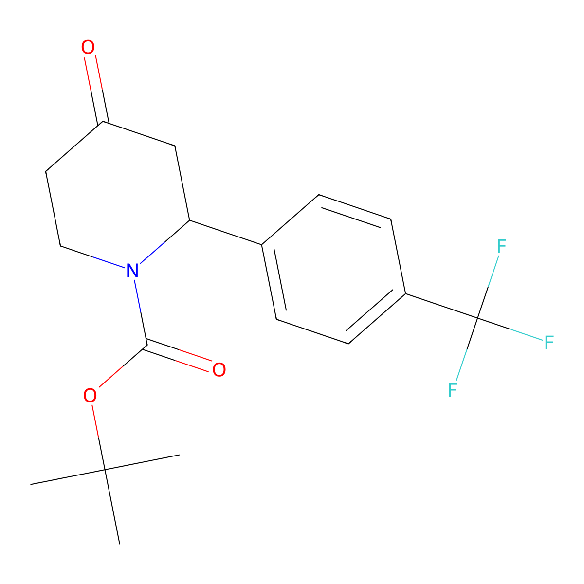 Tert-butyl 4-oxo-2-(4-(trifluoromethyl)phenyl)piperidine-1-carboxylate molecular structure, CAS 1263281-55-5
