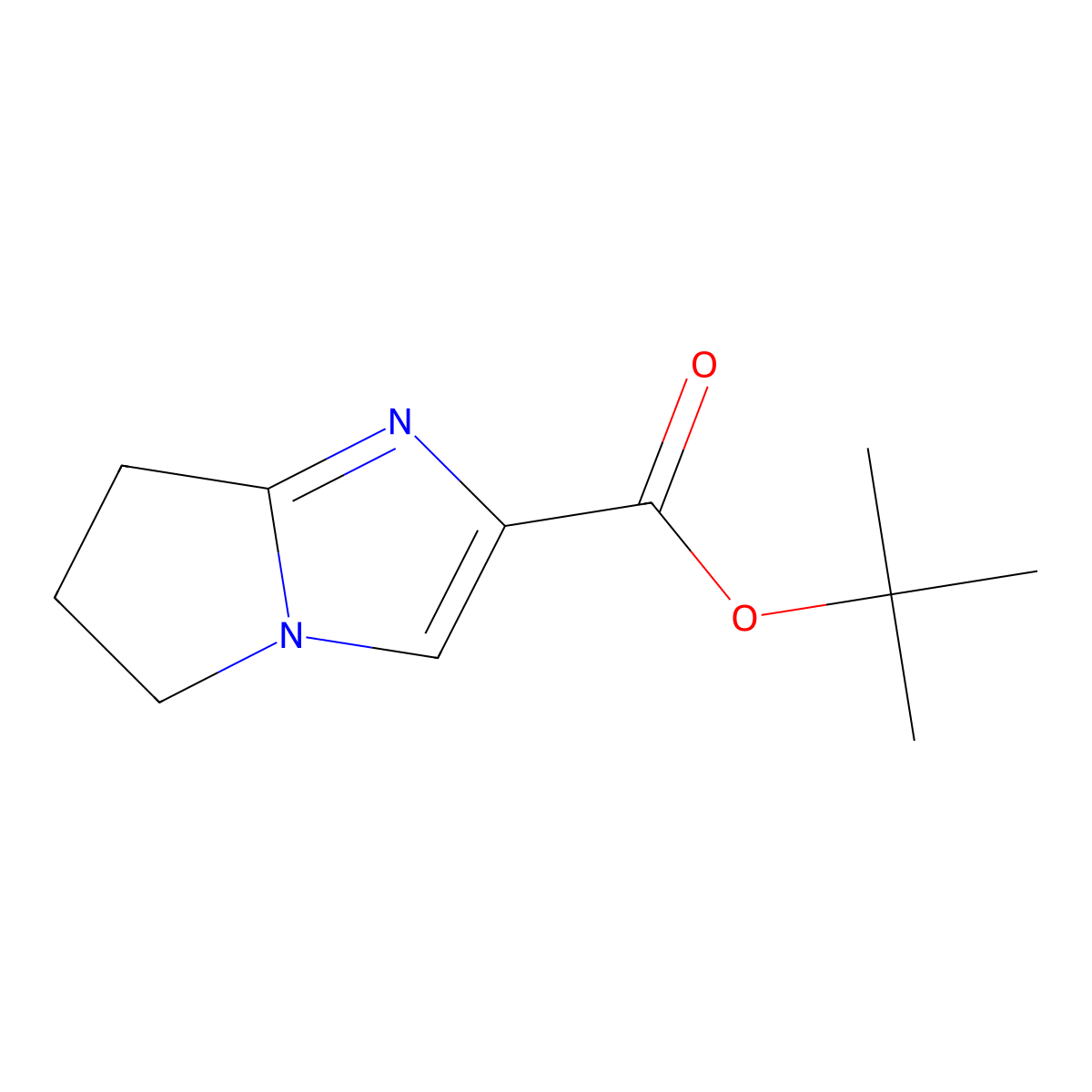 tert-butyl 6,7-dihydro-5H-pyrrolo[1,2-a]imidazole-2-carboxylate molecular structure, CAS 1263281-62-4