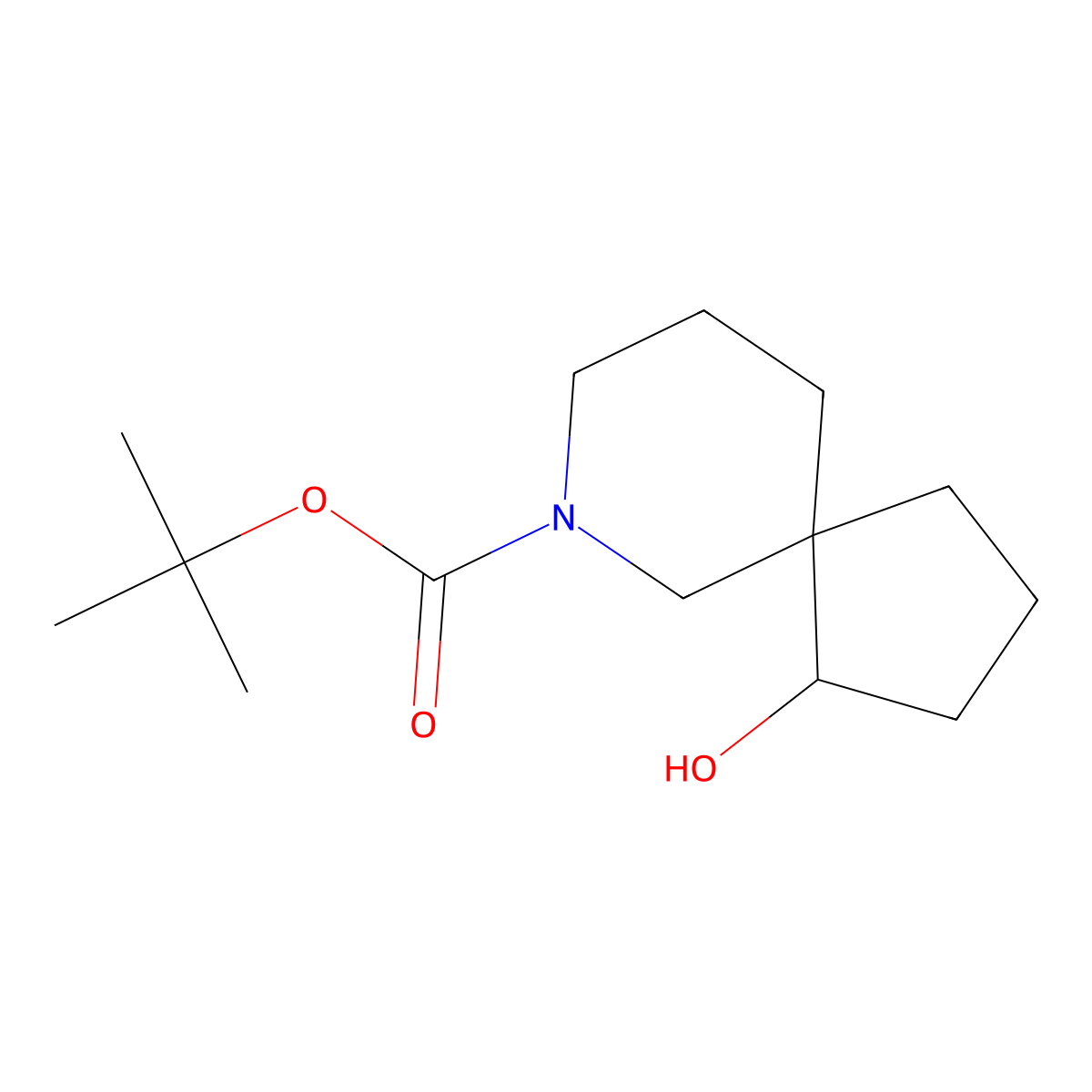 Tert-butyl 1-hydroxy-7-azaspiro[4.5]decane-7-carboxylate molecular structure, CAS 1263281-67-9