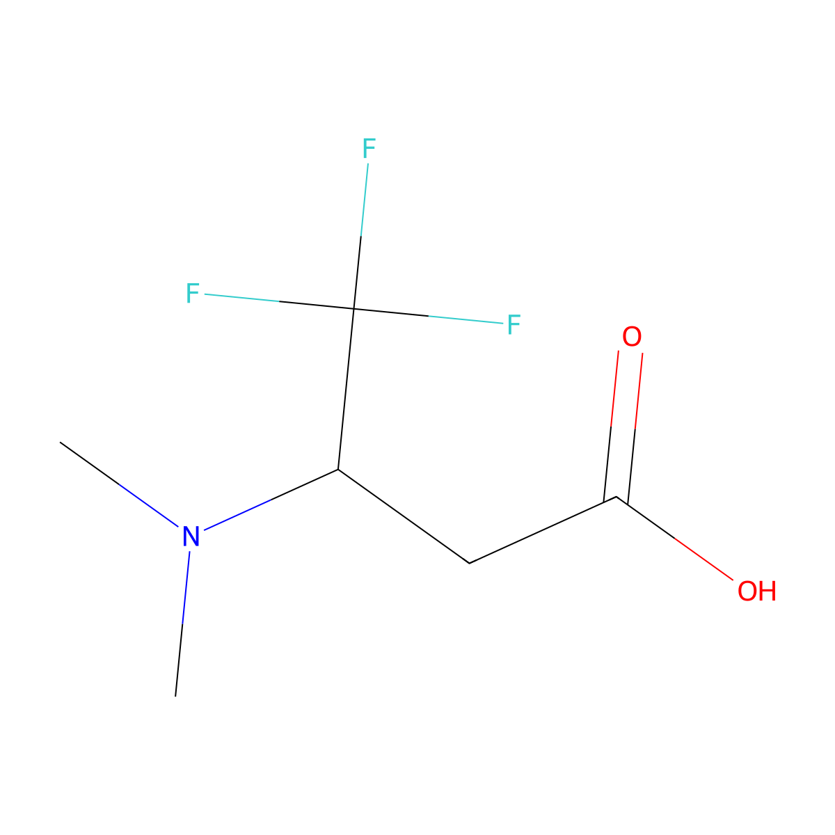 3-(Dimethylamino)-4,4,4-trifluorobutanoic acid molecular structure, CAS 1263281-69-1