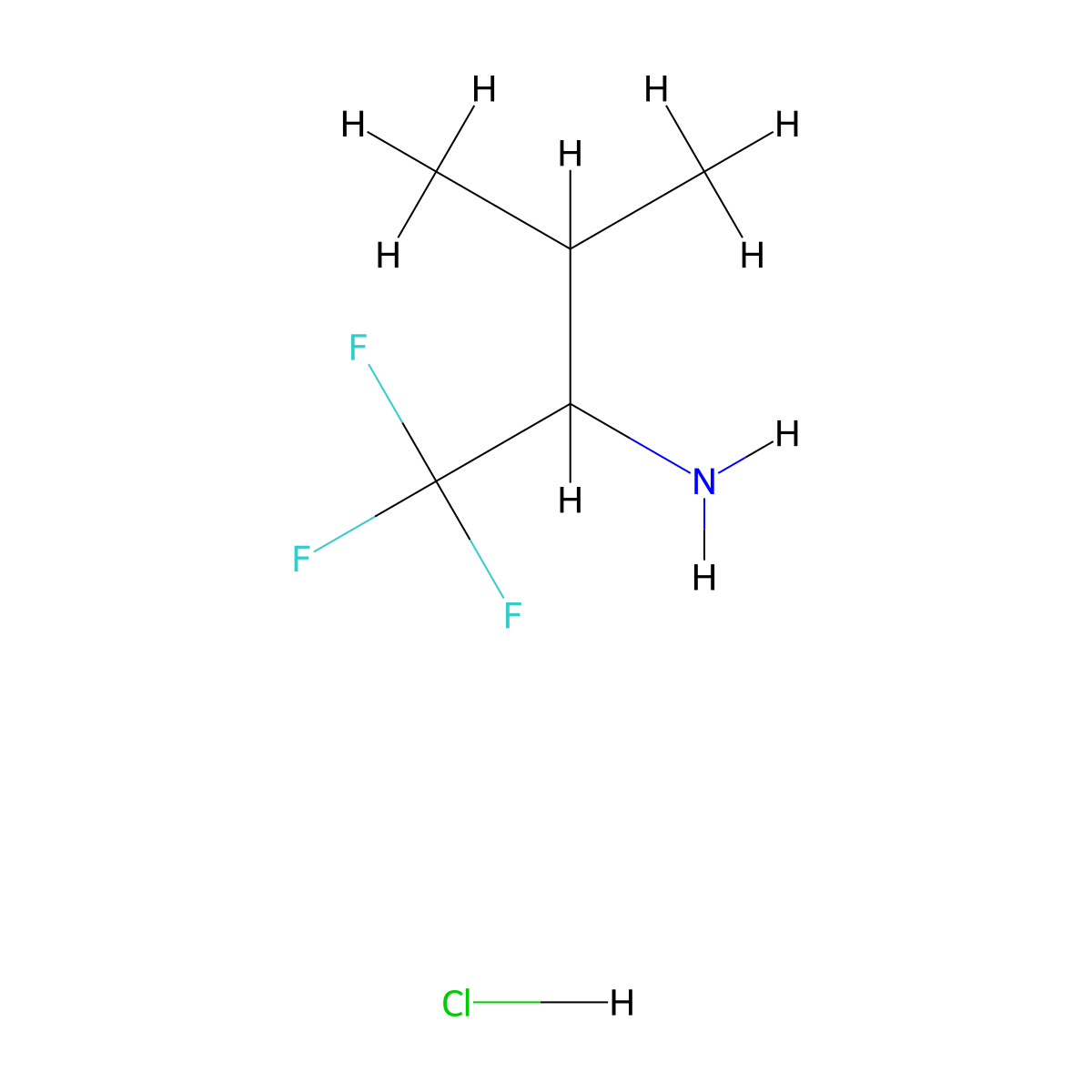 Dl-2-Amino-1,1,1-Trifluoro-3-Methylbutane Hydrochloride molecular structure, CAS 1263282-44-5