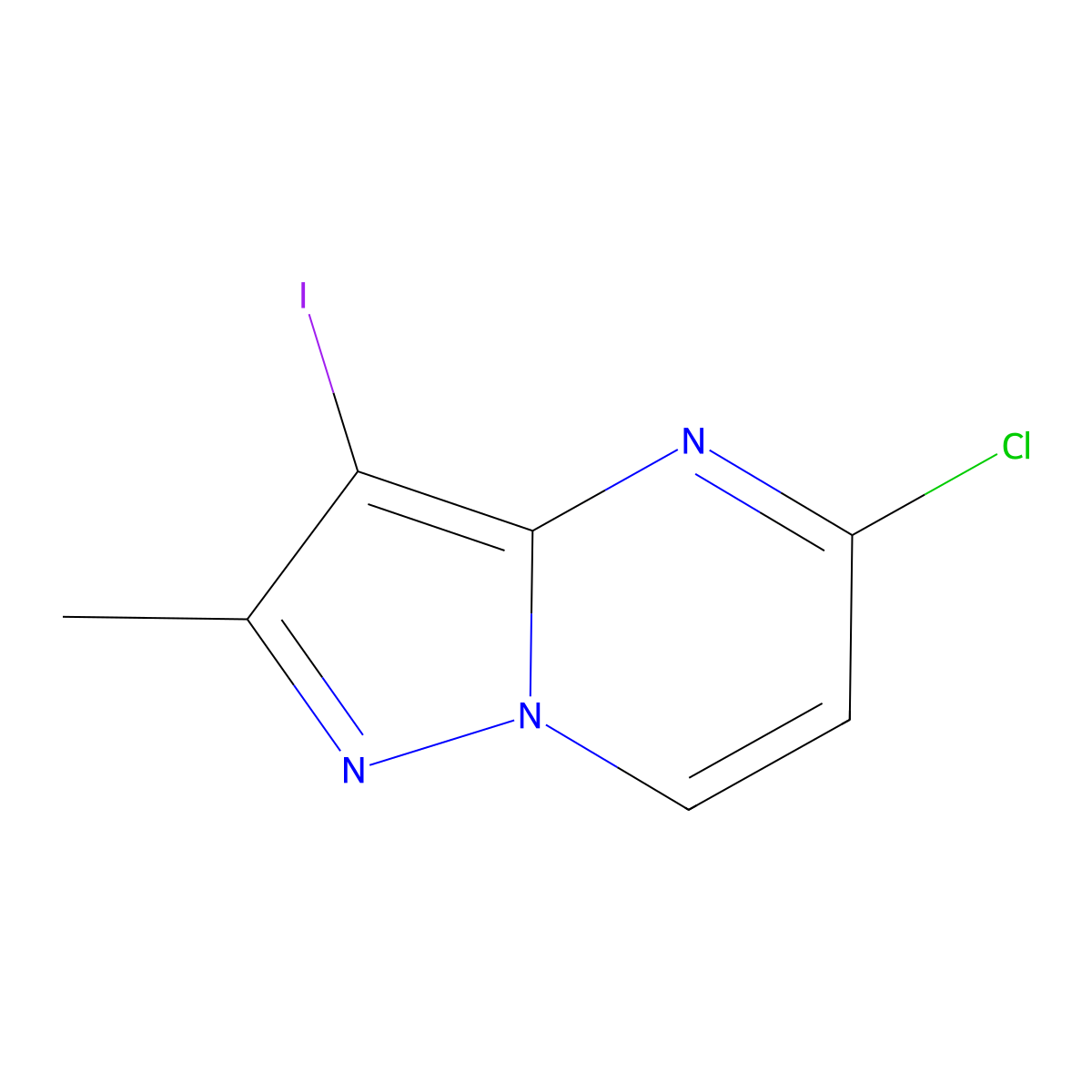 5-Chloro-3-iodo-2-methylpyrazolo[1,5-a]pyrimidine molecular structure, CAS 1263282-98-9