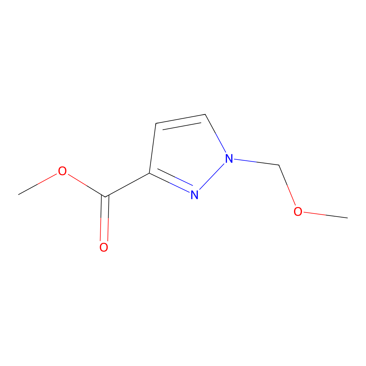 Methyl 1-(methoxymethyl)-1H-pyrazole-3-carboxylate molecular structure, CAS 1263283-05-1