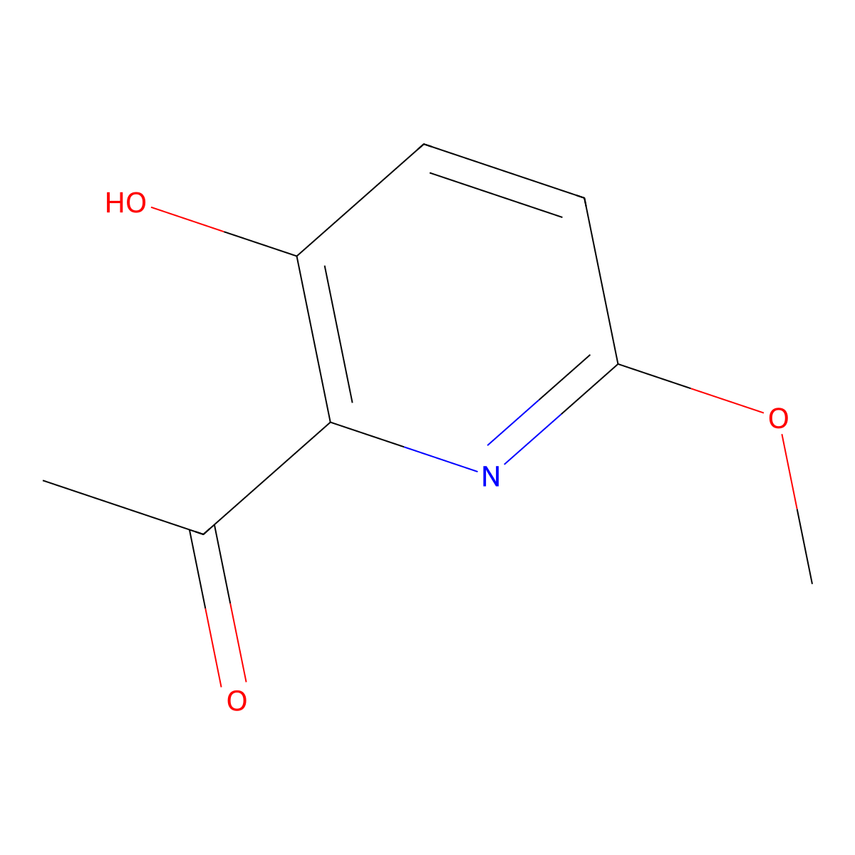 1-(3-Hydroxy-6-methoxypyridin-2-YL)ethan-1-one molecular structure, CAS 1263283-09-5