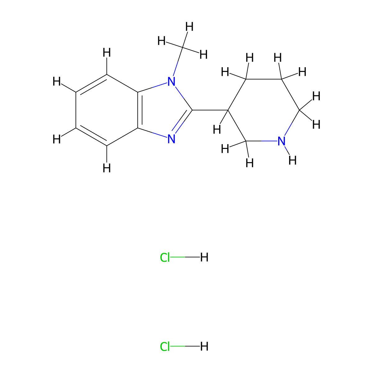 1-Methyl-2-(3-piperidinyl)-1H-benzimidazole dihydrochloride molecular structure, CAS 1263283-11-9