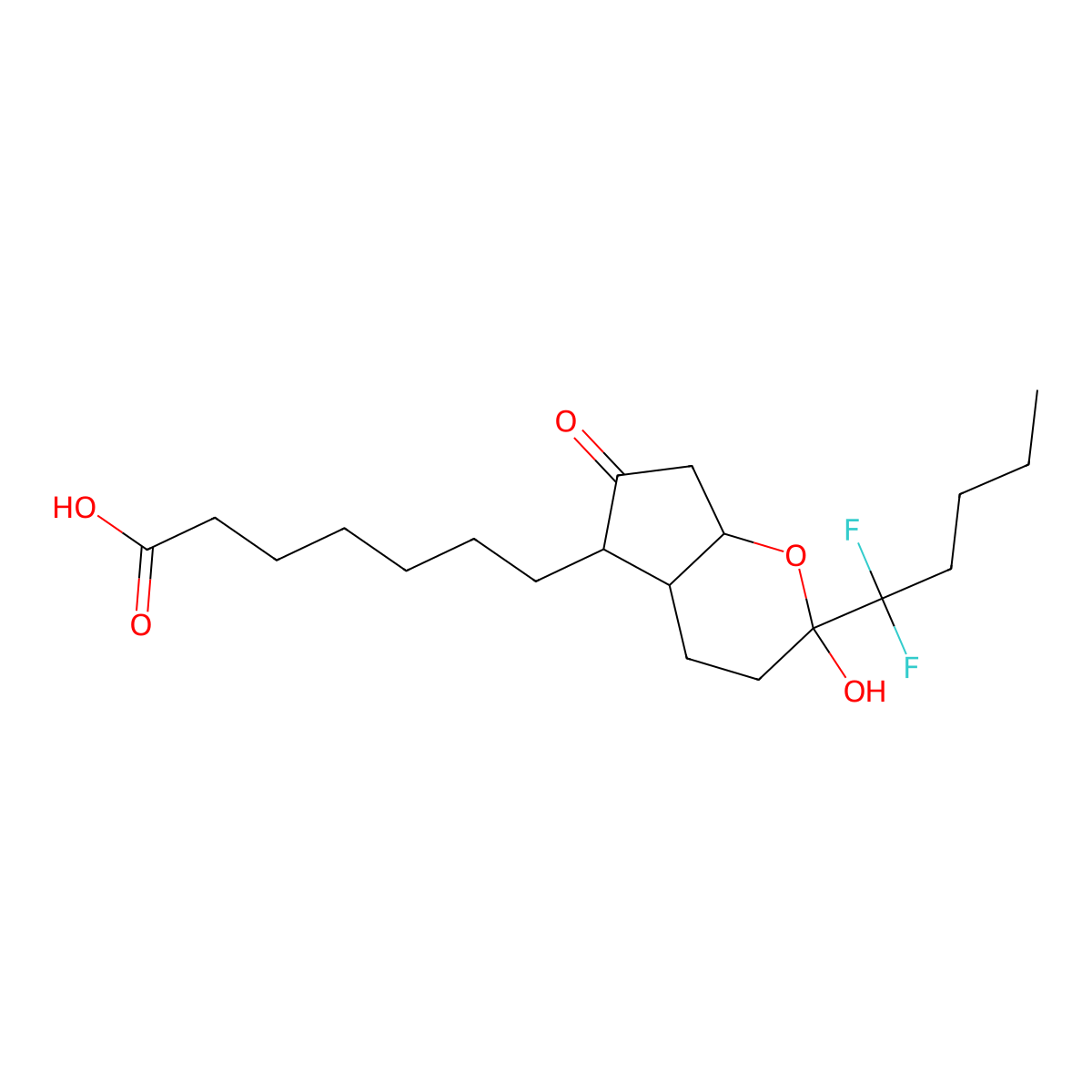 7-[(2R,4aR,5S,7aR)-2-(1,1-difluoropentyl)-2-hydroxy-6-oxo-octahydrocyclopenta[b]pyran-5-yl]heptanoic acid molecular structure, CAS 1263283-38-0