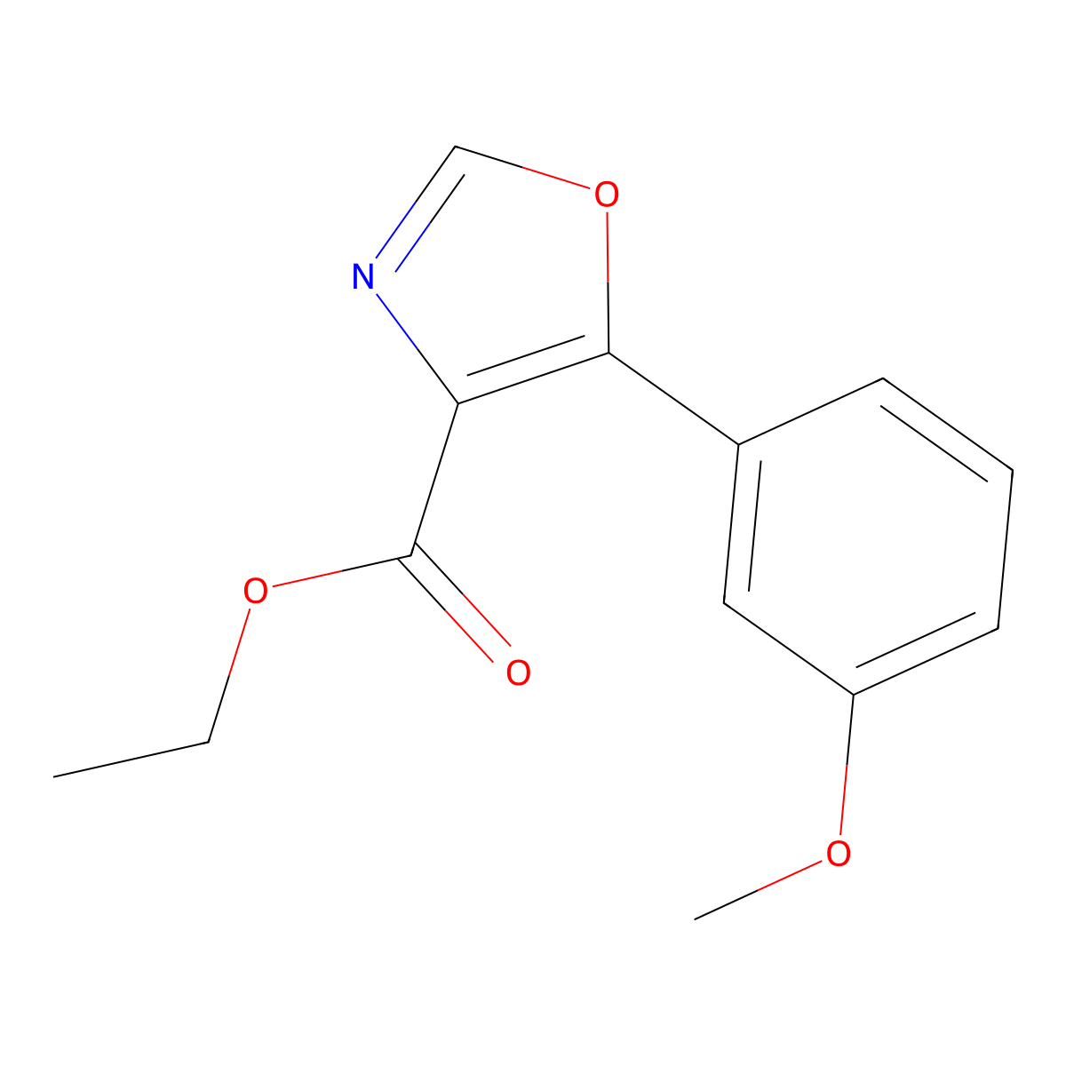 Ethyl 5-(3-methoxyphenyl)-1,3-oxazole-4-carboxylate molecular structure, CAS 1263283-61-9