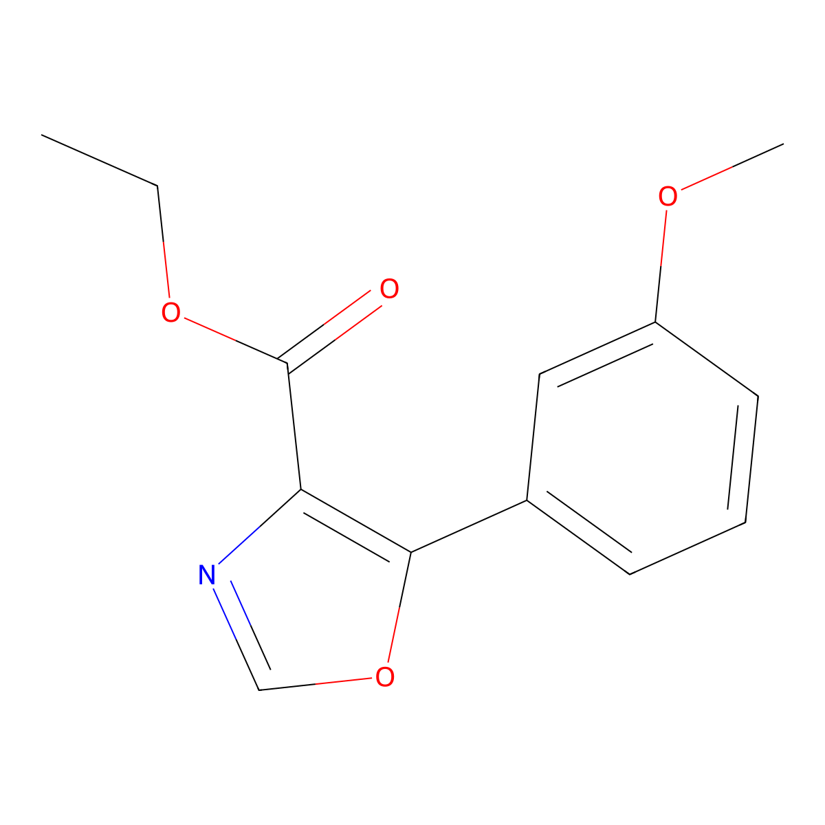 Ethyl 5-(3-methoxyphenyl)-1,3-oxazole-4-carboxylate molecular structure, CAS 1263283-61-9
